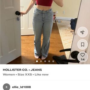 Hollister Women's Blue wide leg Jeans